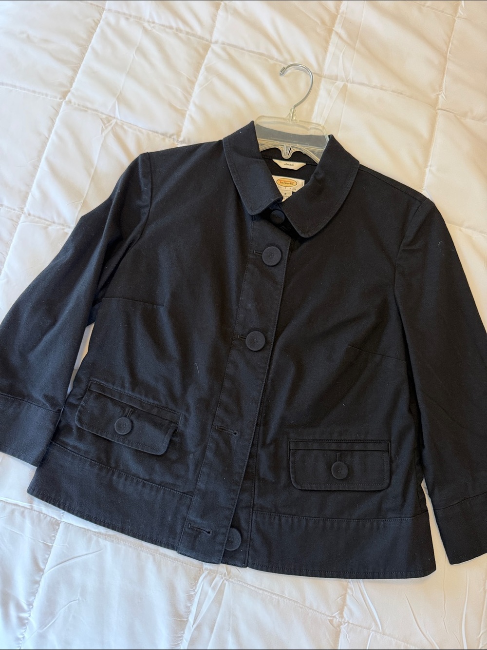 Talbots Petites Black Button-Front Jacket